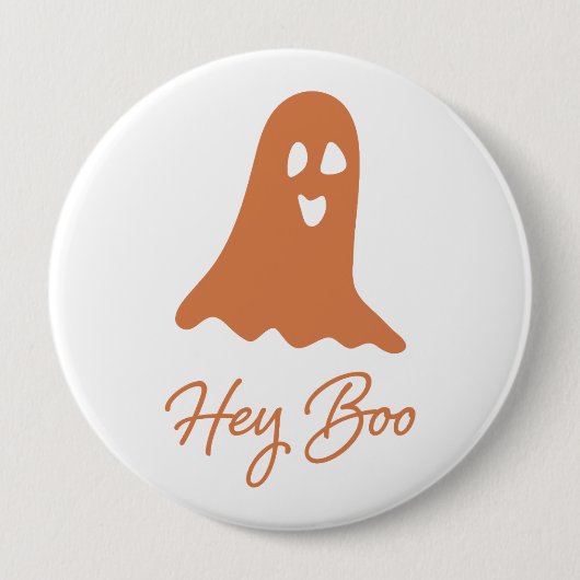 Halloween Ghost Boo Sinaasappel en witte Button Pi (Voorkant)