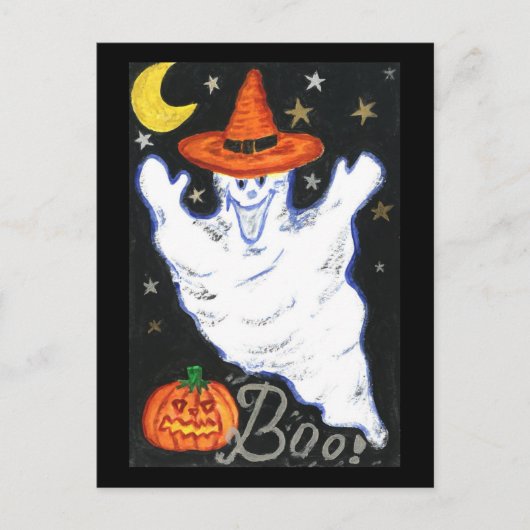 Halloween Ghost Briefkaart (Voorkant)
