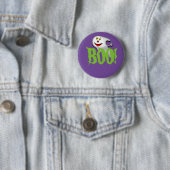 Halloween Ghost Button Pin (In situ)