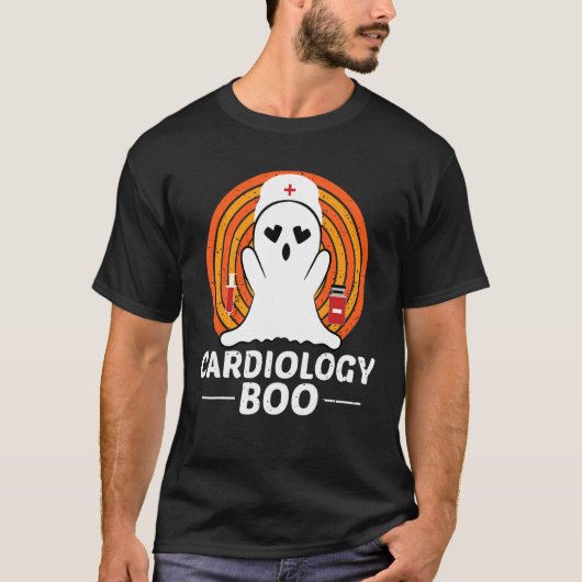 Halloween Ghost Cardiology Boo Nurse Ghost Figurin T-shirt (Voorkant)