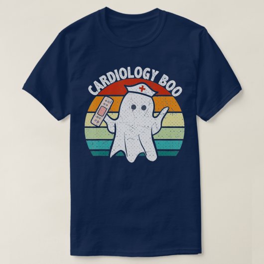 Halloween Ghost Cardiology Boo Nursing T-shirt (Design voorkant)
