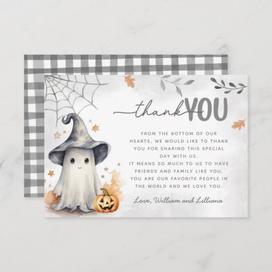 Halloween Ghost Carte de remerciements (Devant / Derrière)