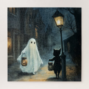 Halloween Ghost & Cat Ontmoeting Legpuzzel