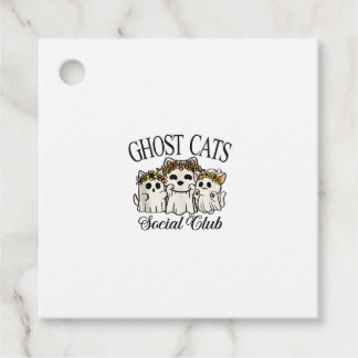 Halloween Ghost Cat Social Club Retro Spokenkat S Bedankjes Labels