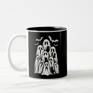 Halloween Ghost Cats Lover Herfst Spooky Season Tweekleurige Koffiemok
