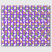 Halloween Ghost Checkered Tegel Cadeaupapier (Vlak)