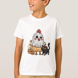 Halloween Ghost Chicken #2 Digitale kunst T-shirt