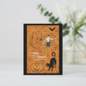 Halloween Ghost Dances Scary Moon Briefkaart (Staand voorkant)