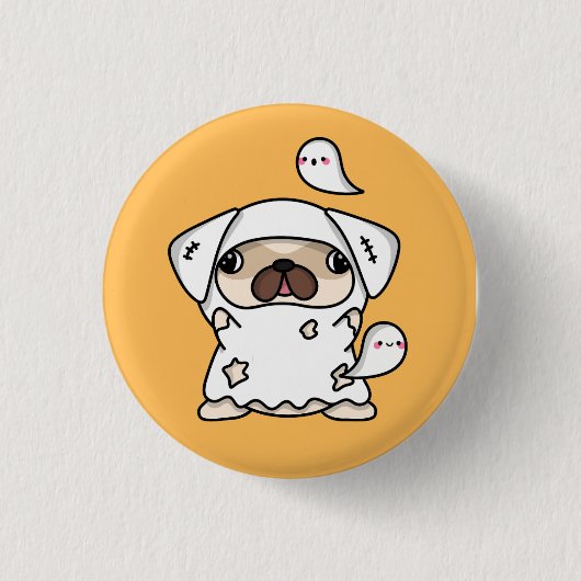 Halloween Ghost Dog Ronde Button 3,2 Cm (Voorkant)
