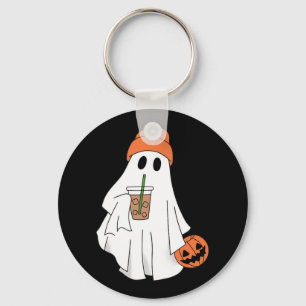 Halloween Ghost Drink Coffee Ghost Ice Coffee M Sleutelhanger