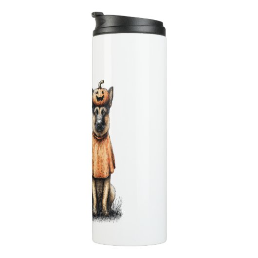 Halloween Ghost Duitse herdershond Thermosbeker (Geroteerd rechts)