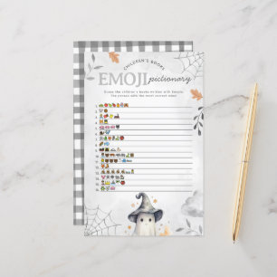 Halloween Ghost Emoji Pictionary Baby shower spel