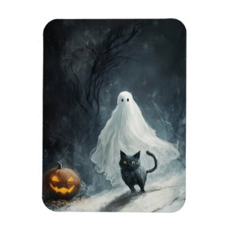 Halloween Ghost en Black Cat Magneet