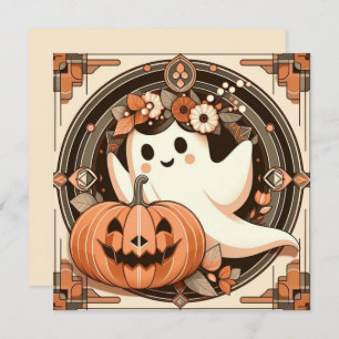 Halloween Ghost en Jack-o'lantern Spooky Kaart
