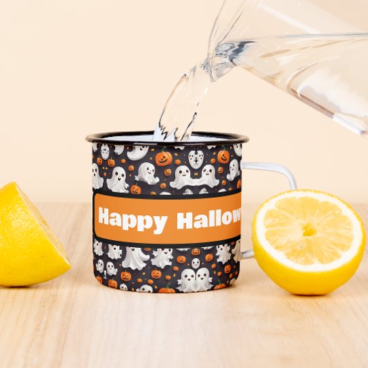 Halloween Ghost en Pompoen Koffie Mok