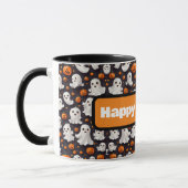 Halloween Ghost en Pompoen Koffie Mok (Links)