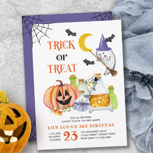 Halloween Ghost en Potion Trick or treat Birthday Kaart