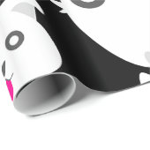 Halloween Ghost Ferret Dog Black Cadeaupapier (Rol Hoek)