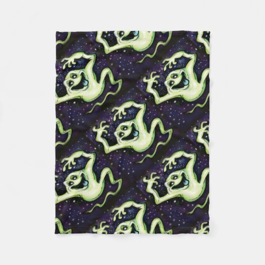 Halloween Ghost Fleece Deken (Voorkant)