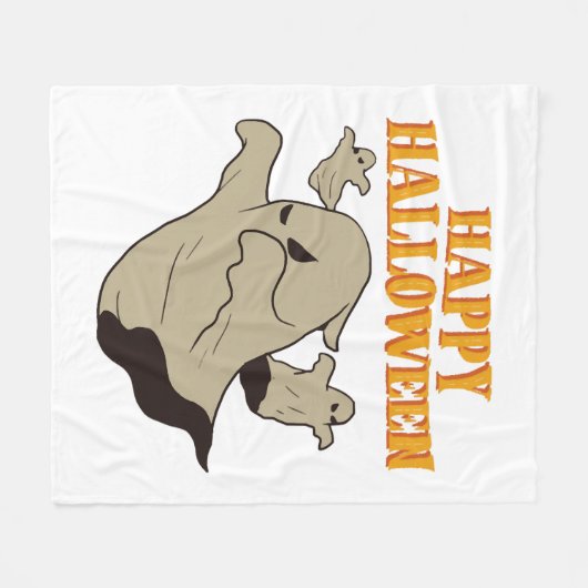 Halloween - Ghost Fleece Deken (Voorkant (Horizontaal))