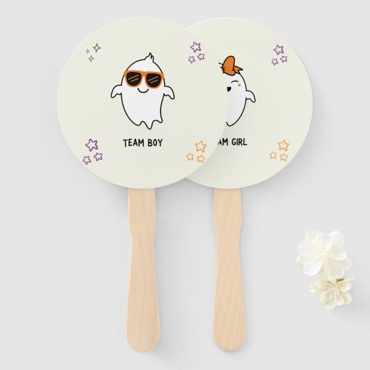 Halloween Ghost Geslacht Onthullen Stemfan Handwaaier (Voorkant en achterkant)