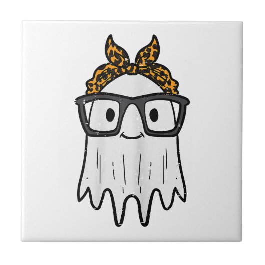 Halloween Ghost Glasses Schattige Tegeltje (Voorkant)