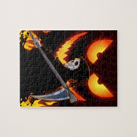 Halloween Ghost Grim Reaper vlam Legpuzzel (Horizontaal)
