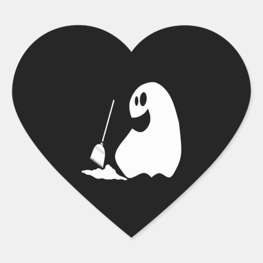 Halloween Ghost Hart Sticker (Voorkant)