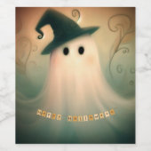 Halloween/Ghost/Herfst/Whimsical Ornament Wijn Etiket (Enkel label)