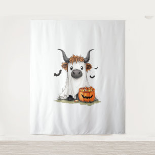 Halloween Ghost Highland Koe PNG Wandkleed
