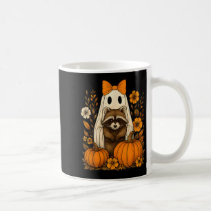 Halloween Ghost Holding Raccoon Groovy Flo Koffiemok