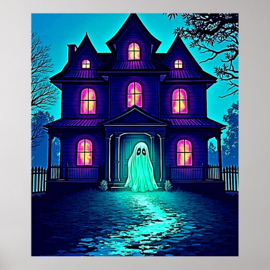 Halloween Ghost House ontwerp Poster (Voorkant)
