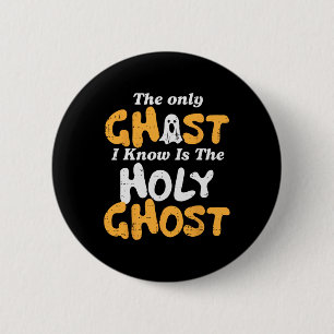 Halloween Ghost Ik Ken Heilige Christelijke Kostuu Ronde Button 5,7 Cm