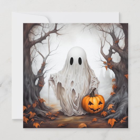 Halloween Ghost Kaart (Voorkant)