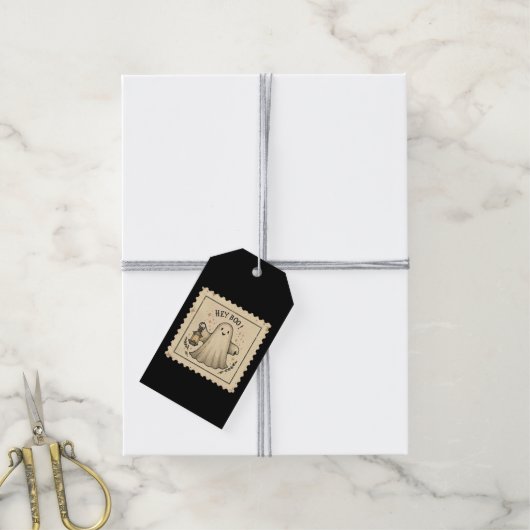 Halloween Ghost Lantern - Hey Boo Cadeaulabel (Met Touw)