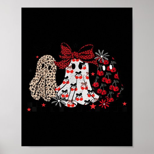 Halloween Ghost Leopard, schattige Boo Ghost Coque Poster (Voorkant)