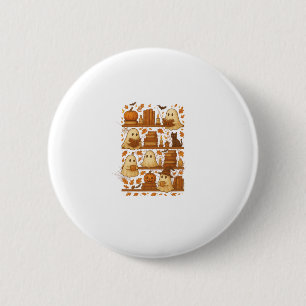 Halloween Ghost Lezen Boeken Lover Ronde Button 5,7 Cm