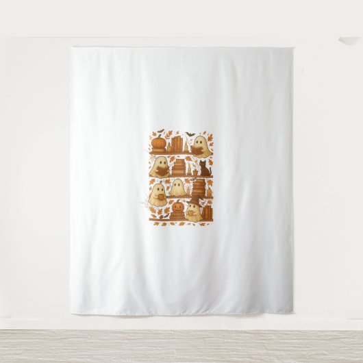 Halloween Ghost Lezen Boeken Lover Wandkleed (Voorkant)