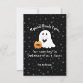 Halloween Ghost Little Boo Second Birthday Bedankkaart (Voorkant)
