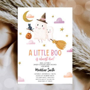 Halloween Ghost Little Boo Spooky Meisje Baby show Kaart