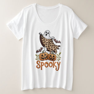 Halloween Ghost Machine borduurwerk ontwerp Grote Maat T-shirt