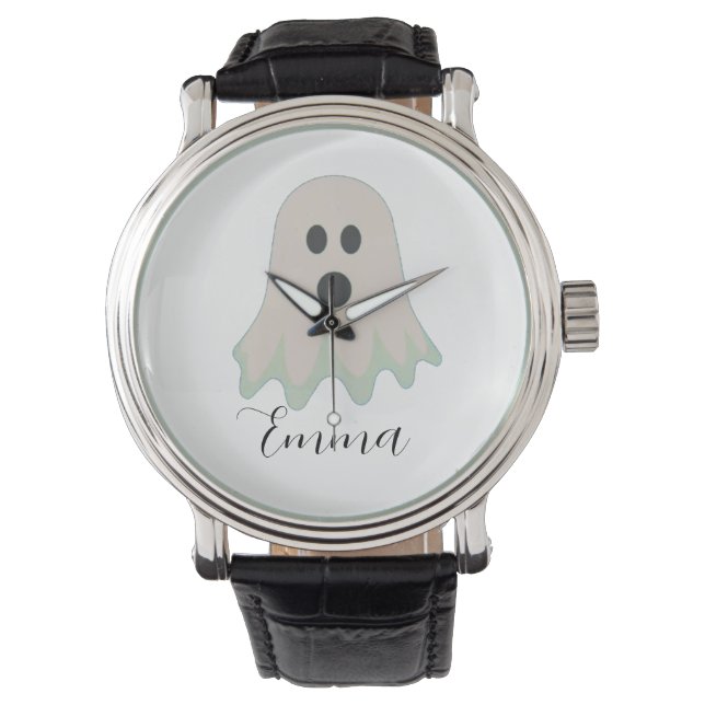 Halloween Ghost met naam Horloge (Voorkant)