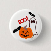 Halloween Ghost met pompoen Ronde Button 3,2 Cm (Voorkant)