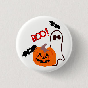 Halloween Ghost met pompoen Ronde Button 3,2 Cm