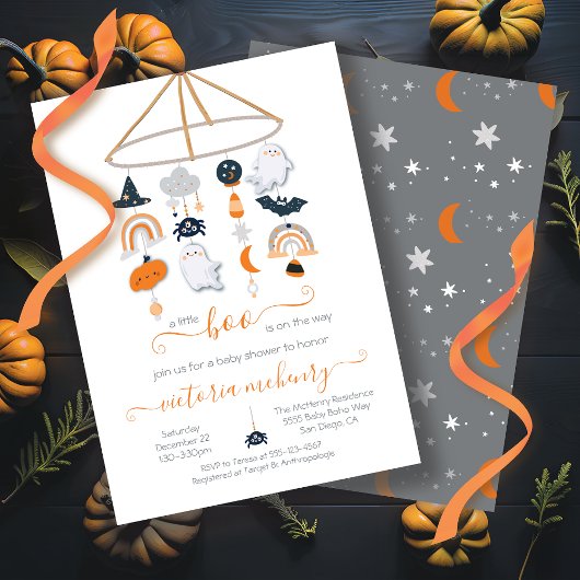 Halloween Ghost Mobile Baby shower Uitnodiging