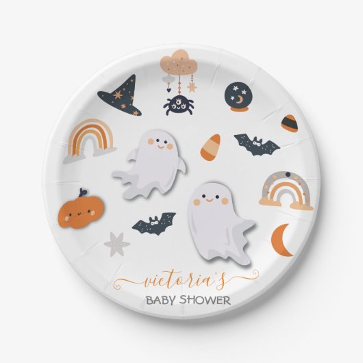 Halloween Ghost Mobile Shower Paper Bord (Voorkant)