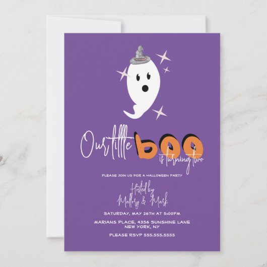 Halloween Ghost Notre Petite Invitation Boo (Devant)