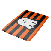 Halloween Ghost on Black and Orange Stripes Badmat (Gekanteld)