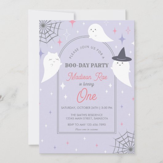 Halloween Ghost Party Arch Lijst Birthday Kaart (Voorkant)
