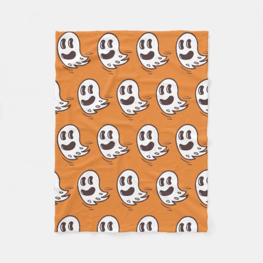Halloween Ghost Pattern Blanket Fleece Deken (Voorkant)